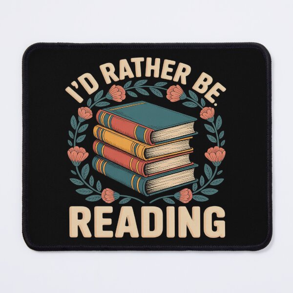 Item preview, I'd Rather Be Reading Retro Floral Books designed and sold by HardcoreTour.