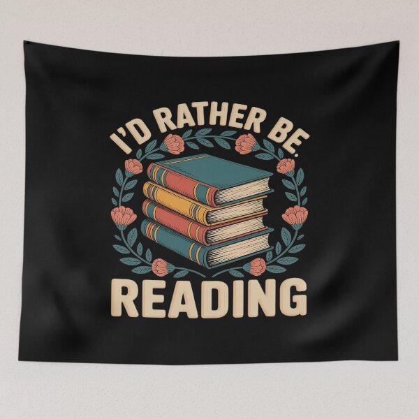 Item preview, I'd Rather Be Reading Retro Floral Books designed and sold by HardcoreTour.