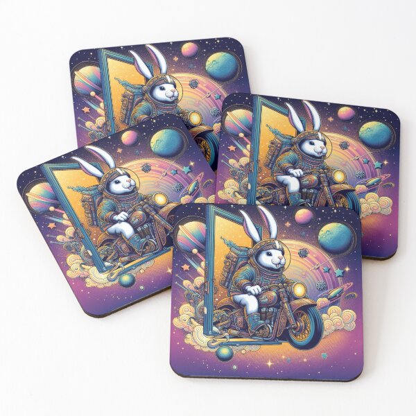 Item preview, "Astronaut Bunny on a Galactic Motorcycle" designed and sold by Dogandesighn.
