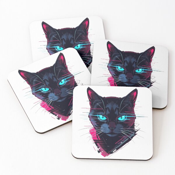 Item preview, Neon Synthwave Cyber Cat – Glitch Aesthetic designed and sold by AndrewYoko.