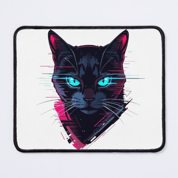 Item preview, Neon Synthwave Cyber Cat – Glitch Aesthetic designed and sold by AndrewYoko.