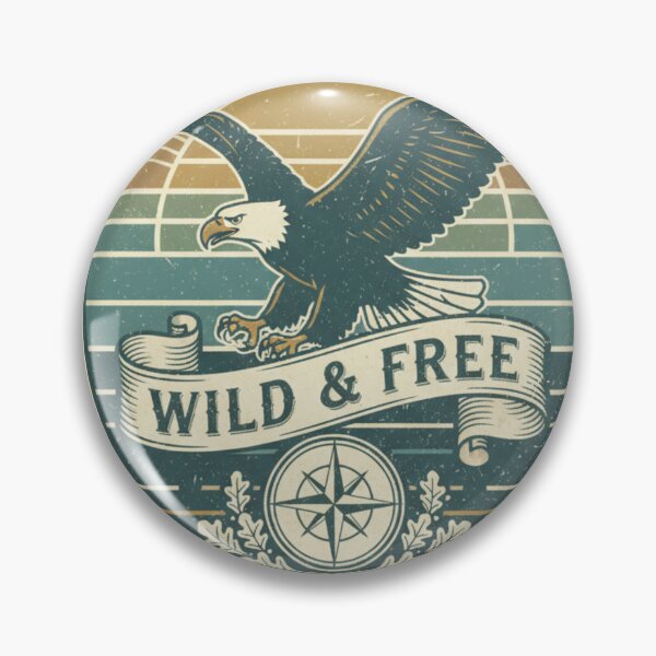 Item preview, Wild and Free Eagle Vintage Retro Adventure Compass Design designed and sold by EzZtudio.