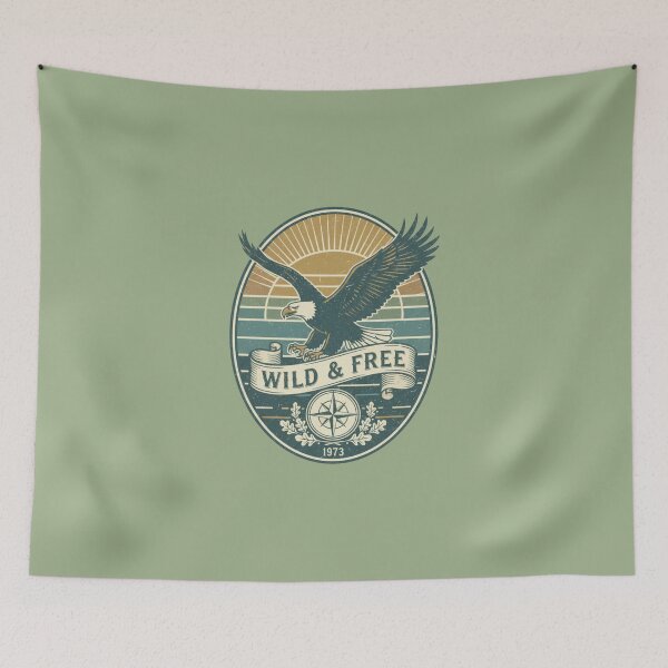 Item preview, Wild and Free Eagle Vintage Retro Adventure Compass Design designed and sold by EzZtudio.