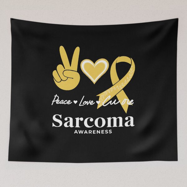 Item preview, Peace Love Cure Yellow Ribbon Sarcoma Awareness designed and sold by DrewLeuschke.