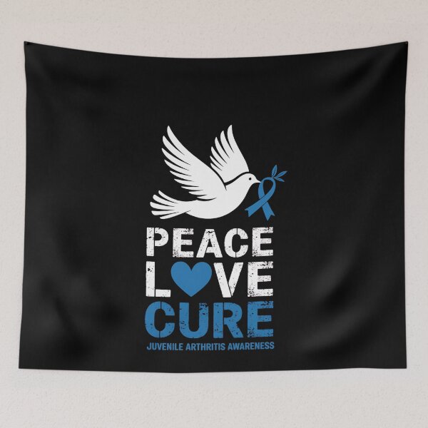 Item preview, PEACE LOVE CURE JUVENILE ARTHRITIS AWARENESS designed and sold by MinaReinger.