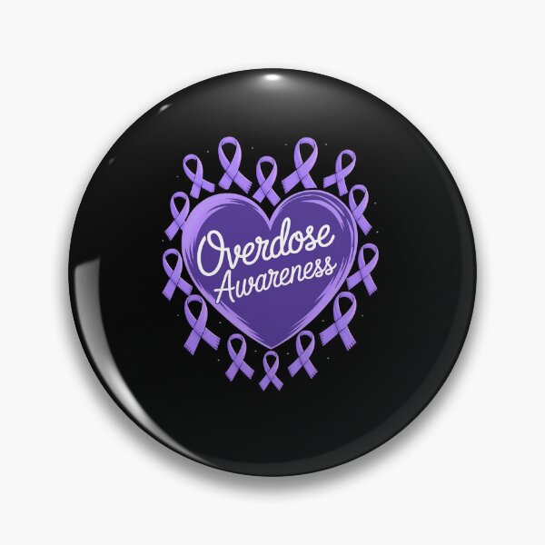 Item preview, Overdose Awareness Purple Ribbon Drug Addiction Heart designed and sold by VasilisLamArt.