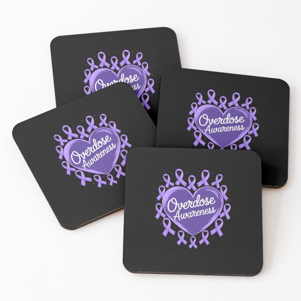 Item preview, Overdose Awareness Purple Ribbon Drug Addiction Heart designed and sold by VasilisLamArt.