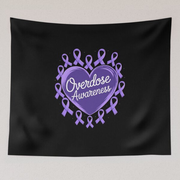 Item preview, Overdose Awareness Purple Ribbon Drug Addiction Heart designed and sold by VasilisLamArt.