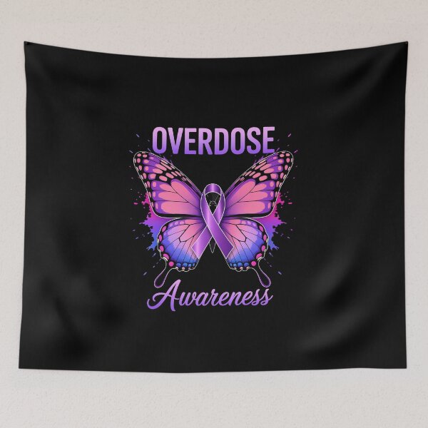 Item preview, Overdose Awareness Month Purple Ribbon Butterfly designed and sold by FranzFriesen.