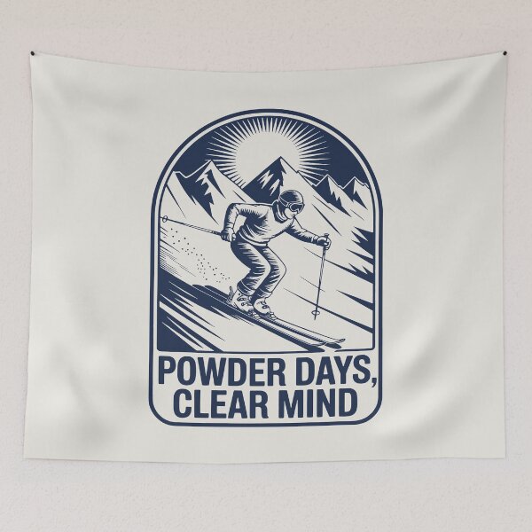 Item preview, Powder Days Clear Mind Skiing Mountain Sport Graphic Print designed and sold by SplashTastic.