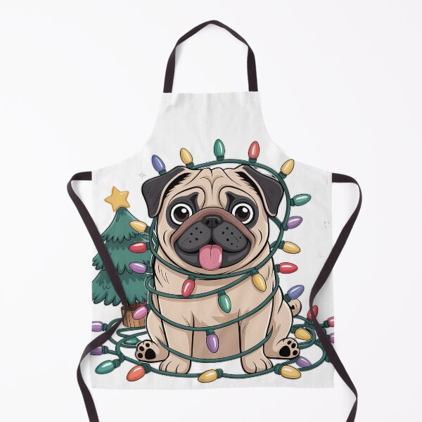 Item preview, Funny Pug Dog Tangled in Christmas Lights Holiday Pet Humor Shirt designed and sold by GiftsForge.