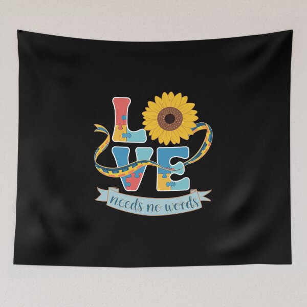 Item preview, Love Needs No Words Autism Awareness Support designed and sold by VasilisLamArt.