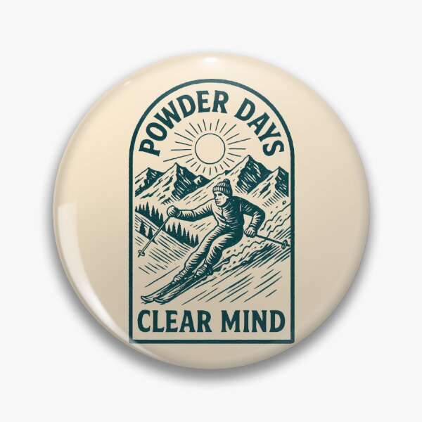 Item preview, Powder Days Clear Mind Skiing Retro Sport Winter Graphic designed and sold by SplashTastic.