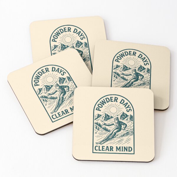Item preview, Powder Days Clear Mind Skiing Retro Sport Winter Graphic designed and sold by SplashTastic.