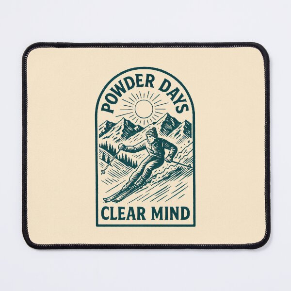 Item preview, Powder Days Clear Mind Skiing Retro Sport Winter Graphic designed and sold by SplashTastic.