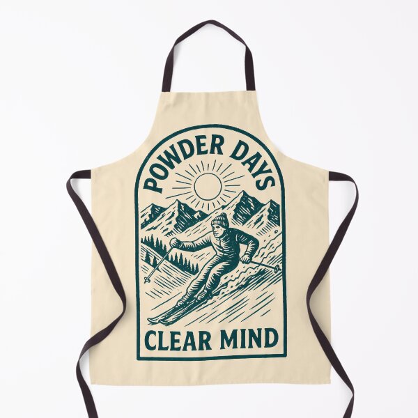 Item preview, Powder Days Clear Mind Skiing Retro Sport Winter Graphic designed and sold by SplashTastic.