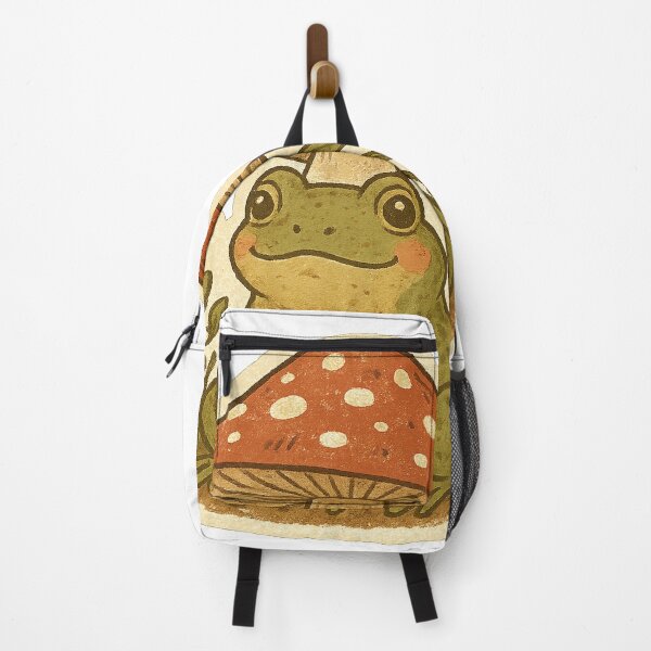 Item preview, Cute Frog Under Mushroom – Cottagecore Forest Toad Illustration designed and sold by kimkosovo.