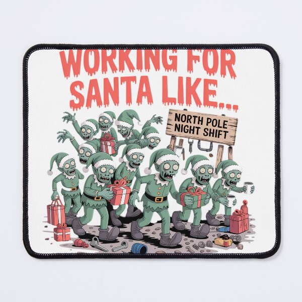 Item preview, Funny Zombie Elf Christmas Workshop Horror Holiday Humor Tee Shirt designed and sold by GiftsForge.
