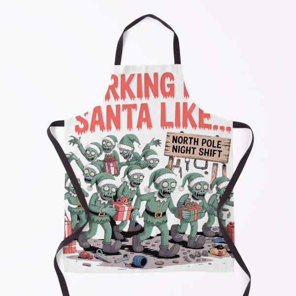 Item preview, Funny Zombie Elf Christmas Workshop Horror Holiday Humor Tee Shirt designed and sold by GiftsForge.
