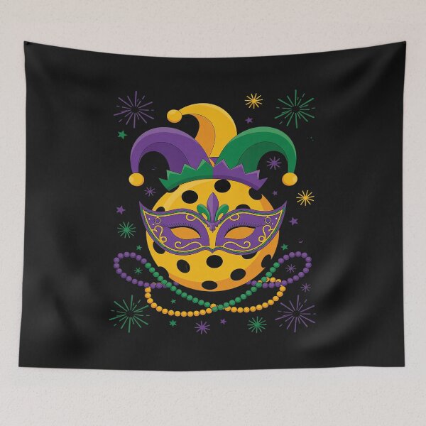 Item preview, Pickleball Wearing Jester Hat Masked Beads Mardi Gras Sport designed and sold by procionartss.