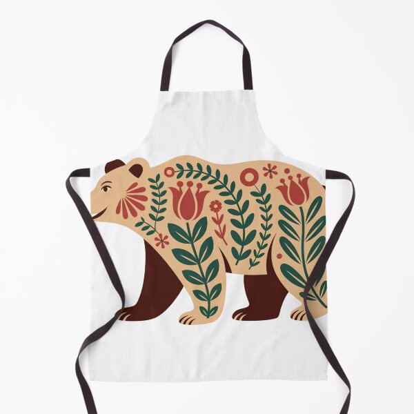 Item preview, Folk Art Bear – Scandinavian Botanical Bear Illustration designed and sold by A-to-y.
