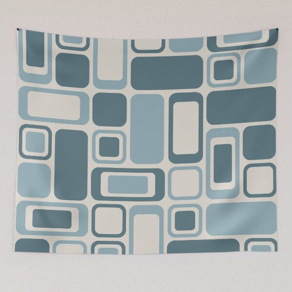Item preview, Geometric Blue Rectangles Pattern designed and sold by Vector&Repeat.