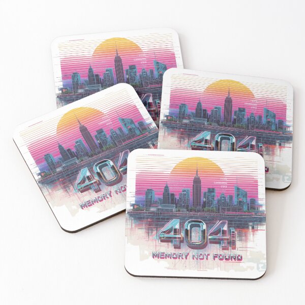 Item preview, Neon Synthwave Cityscape – Digital Distortion Poster designed and sold by AndrewYoko.