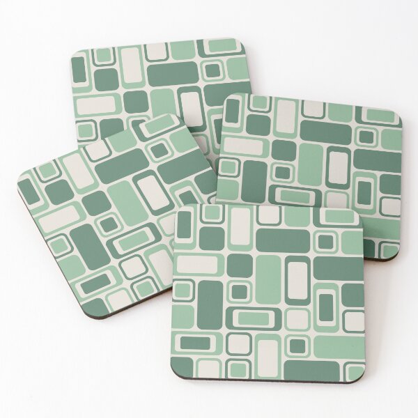 Item preview, Geometric Green Rectangles Pattern designed and sold by Vector&Repeat.