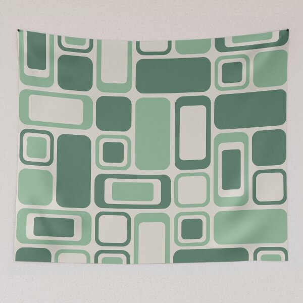 Item preview, Geometric Green Rectangles Pattern designed and sold by Vector&Repeat.