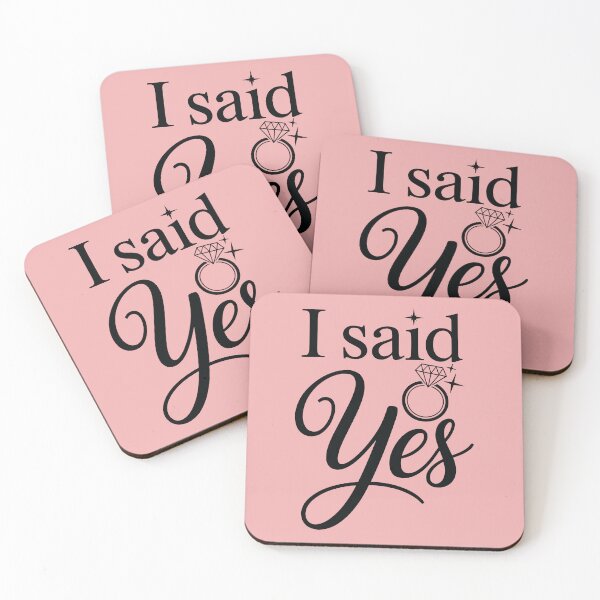 Item preview, I Said Yes Engagement Announcement Couple Sayings designed and sold by Trend Print Studio.