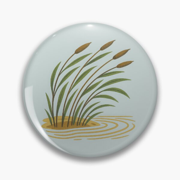 Item preview, Minimal Pond Grass Illustration with Ripples designed and sold by NoctaHike.
