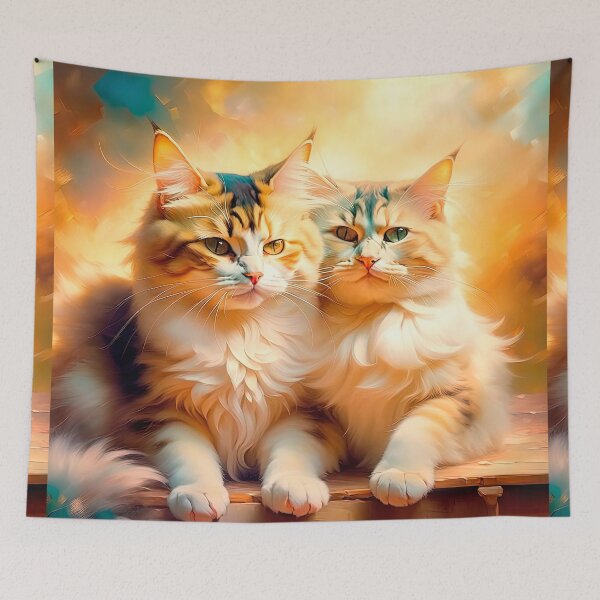 Item preview, Two Cats In Oil Painting Style designed and sold by LanaGustavsson.