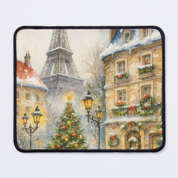 Item preview, Paris Christmas Winter Watercolor – Eiffel Tower Holiday Illustration designed and sold by elgreko.