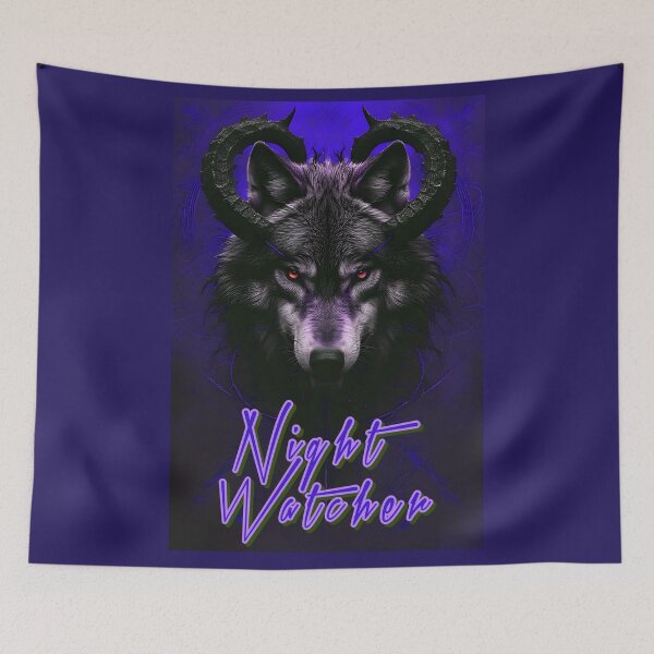 Item preview, Night Guardian Wolf – Dark Fantasy Moon Art designed and sold by Neer arts.