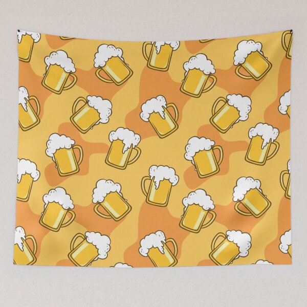Item preview, Beer Mug Pattern with Festive Background designed and sold by quickkdesign.