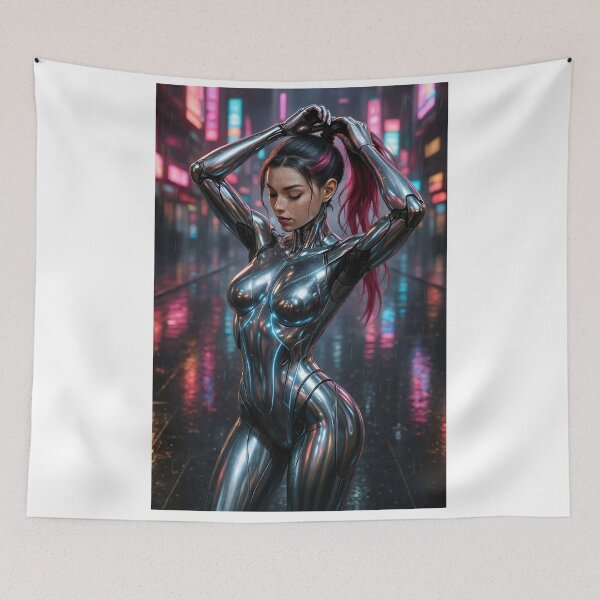 Item preview, Cyberpunk metal Android putting up hair  designed and sold by CathryneDelamort.