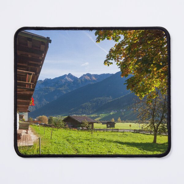Item preview, Alpine pasture with farmhouse and mountains in autumn, Neustift in the Stubai Valley, Stubai Valley designed and sold by Torsten  Krüger.