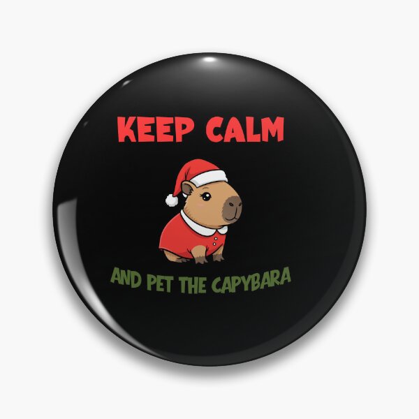 Item preview, keep calm and pet the capybara christmas edition designed and sold by TrueFeminine.