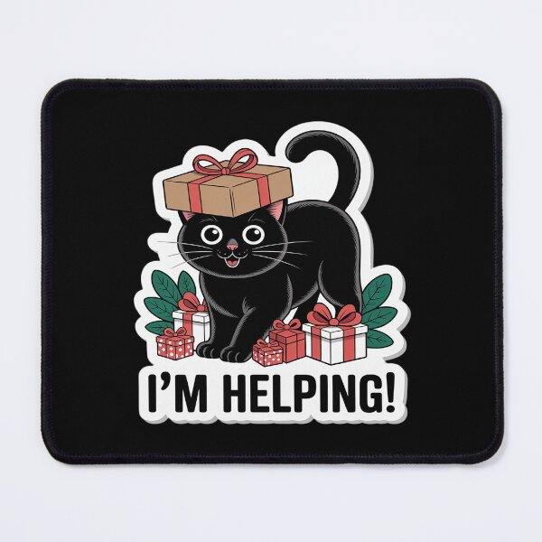 Item preview, I'm Helping Cat Christmas Wrapping Paper designed and sold by SnackPAC.