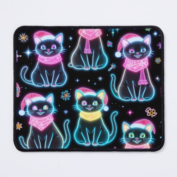 Item preview, Neon Cats with Santa Hats designed and sold by InezPhotography.