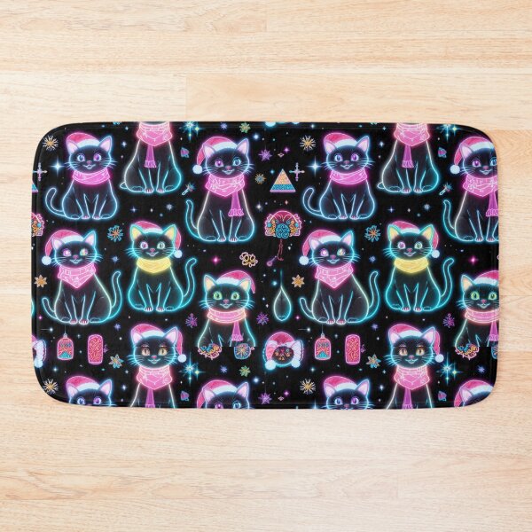 Item preview, Neon Cats with Santa Hats designed and sold by InezPhotography.