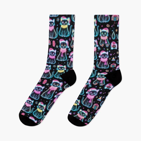 Item preview, Neon Cats with Santa Hats designed and sold by InezPhotography.