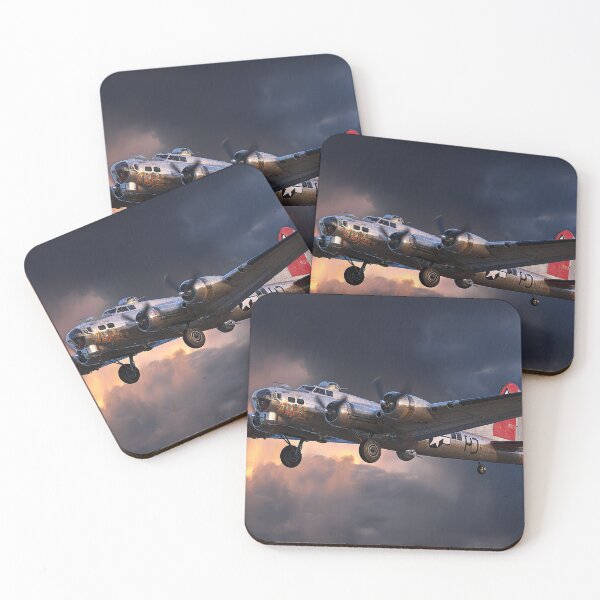 Item preview, B17F Aircraft Flying Over the Skies of England at Dusk designed and sold by Skyframe Aviation.