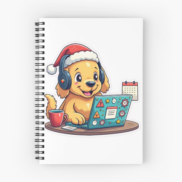 Item preview, Golden Retriever Santa Hat Laptop | Dev Life Edition designed and sold by Dev Life Designs.