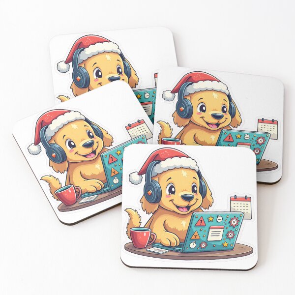 Item preview, Golden Retriever Santa Hat Laptop | Dev Life Edition designed and sold by Dev Life Designs.