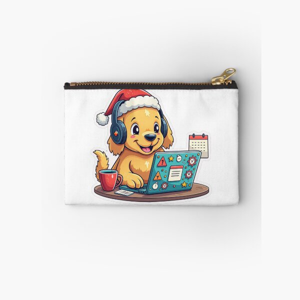 Item preview, Golden Retriever Santa Hat Laptop | Dev Life Edition designed and sold by ColoredPanda.