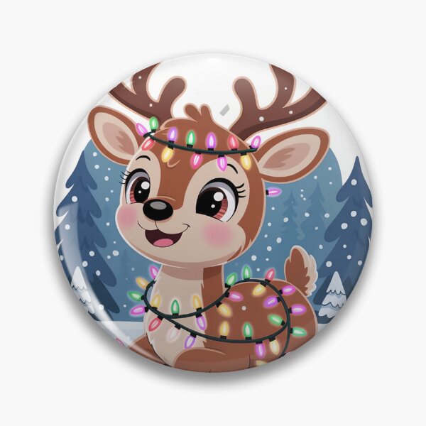 Item preview, Cute reindeer wrapped in colorful Christmas lights designed and sold by Boo-Buddy.