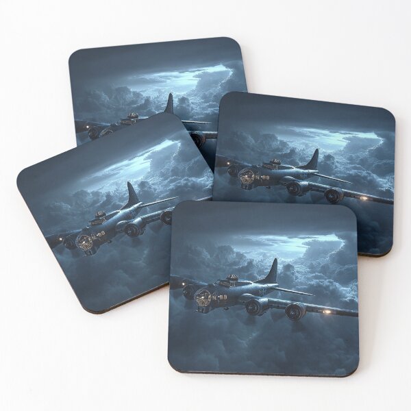 Item preview, Classic B17 Bomber Gliding Across Cloud Formations in Heavy Weather designed and sold by Skyframe Aviation.