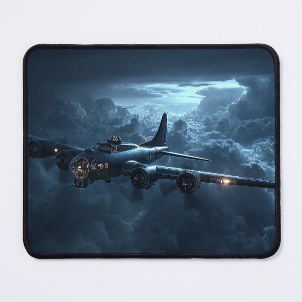 Item preview, Classic B17 Bomber Gliding Across Cloud Formations in Heavy Weather designed and sold by Skyframe Aviation.