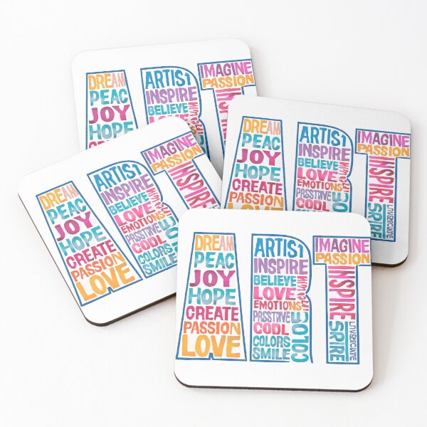Item preview, "ART of Positivity – A Colorful Word Collage" designed and sold by Dogandesighn.